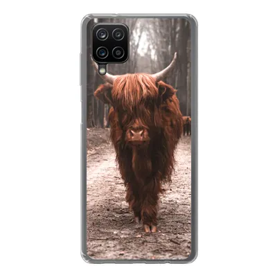 Produktbild von MuchoWow® Handyhülle Schutzhülle Hülle für Samsung Galaxy A12 Schottischer Hochländer - Wald - Kuh - Tiere - Natur Silikon Softcase Handy Hülle - Bild