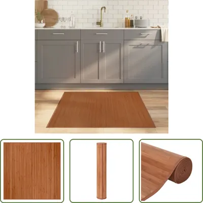 Obrázek produktu pro The Living Store Koberec Square Brown 100x100 cm Bamboo