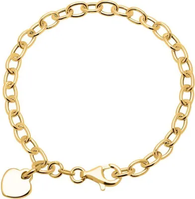 Produktbild von 925er Silberarmband vergoldet Herz