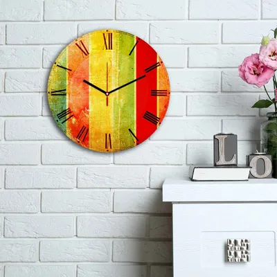 Image de Opviq, 3030MS- HMA6129, multicolore, horloges murales, 30 cm, 100 % MDF (épaisseur : 5 mm)
