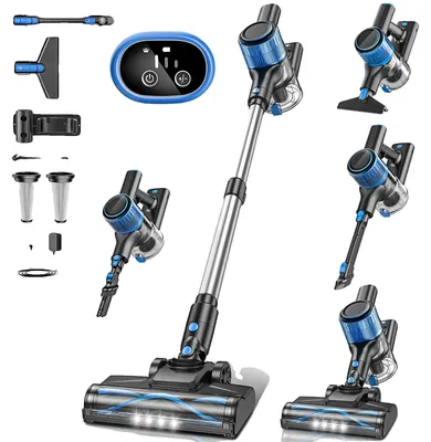 Immagine prodotto di Aspirapolvere a batteria, elevata potenza di aspirazione, filtro HEPA, blu, UE