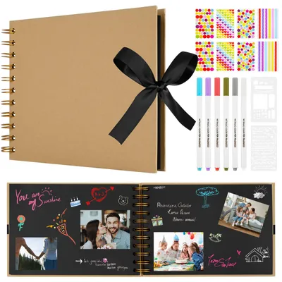 Productafbeelding van DIY Fotoalbum met 30 Zwarte Pagina's, 21,5 x 15 cm, Scrapbook en Herinneringen