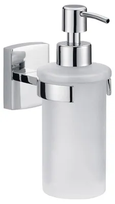 Image de Klaam Distributeur de savon, Métal Chromé, adhésif, technologie sans Percer, 170mm x 70mm x 125mm - TESA