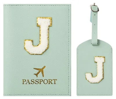 Produktbild von Paspoorthülle und Gepäckanhänger Set, grün, 14,5 x 10,5 cm, für Reisen