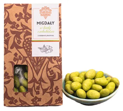 Image de Boule de chocolat blanc, matcha et framboises, 100g
