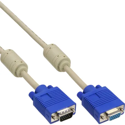Produktbild von InLine® S-VGA Verlängerung, 15pol HD Stecker / Buchse, beige, 2m