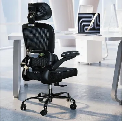 Imagen del producto de Silla de oficina ergonómica: Silla de escritorio con reposacabezas ajustable