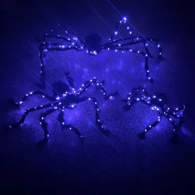 Produktbild von Halloween-Spinnen-Dekoration: Leuchtende Riesenspinne, leuchtende schwarze Spinne für drinnen und draußen, Halloween-Party, Gartendekoration