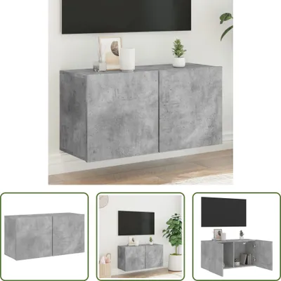 Produktbild von The Living Store TV-Wandschrank Betongrau 80x30x41 cm