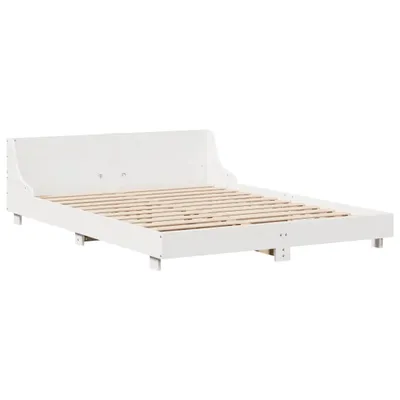 Produktbild von Massivholzbett ohne Matratze Weiß 140x200 cm Kiefernholz