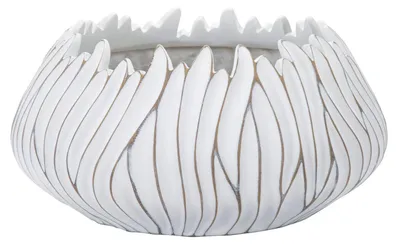 Zdjęcie produktu dla o Ferretti Honduras donica Ø 40x20 cm, biała, z efektem postarzanego wykończenia