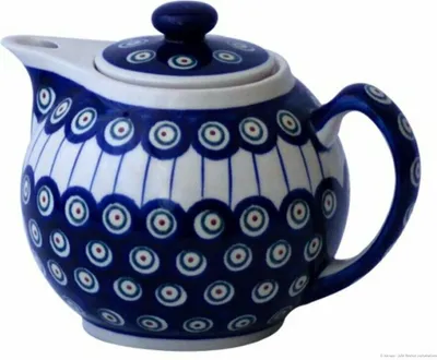 Produktbild von Original Bunzlauer Keramik 1L Teekanne mit spitzen Ausguss – Moderne, abgerundete Form, Nachbildung 8
