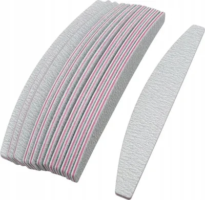 Obrázok produktu pre Pilník 100/180 obojstranný na nechty, polmesiac, zebra, sada 100 kusov