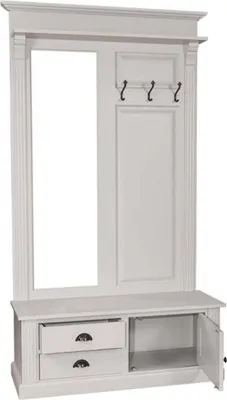 Produktbild von Casa Padrino Garderoben Schrank mit Spiegel, Schrankfach und Schubladen - Landhaus Stil Garderobe