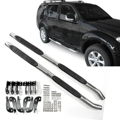 Image de Tubes Marche Pieds Latéraux Compatible avec Nissan Pathfinder R51 2005-2012, 2 pcs Droite + Gauche, d'installation et de Fixation