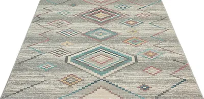 Produktbild von FLOORNOVO In- & Outdoor Teppich Beige gemustert - 200 x 140 cm - Flachgewebe für Garten Balkon Terrasse und Innenbereich - Robust & Pflegeleicht - vielseitig einsetzbar im Innen- und Außenbereich