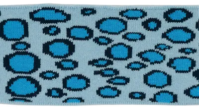 Cuff Bündchen Strickbündchen 110x7cm Baumwolle elastisch, Blasen hellblau