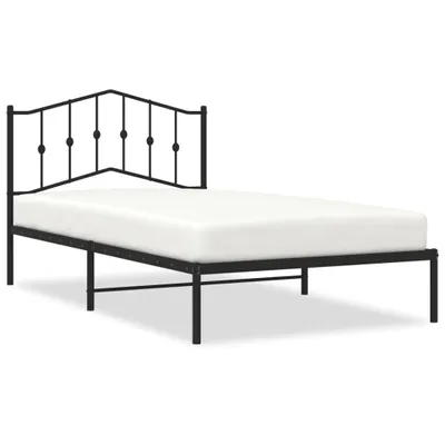 Obrázok produktu pre Kovový rám postele s čelom čierny 107x203 cm