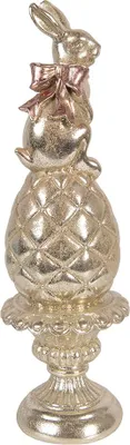 Produktbild von Clayre & Eef Dekorationsfigur Kaninchen Ø 8x28 cm Goldfarbig Kunststoff