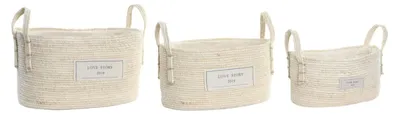Korb-Set 3er, Baumwolle, 34x23x20 cm, natur
