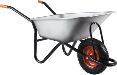 Produktbild von FUXTEC Schubkarre | Gartenkarre mit 90L Fassungsvermögen | Metallschubkarre aus verzinktem Stahl für max. 120kg Zuladung | FX-WB6404G
