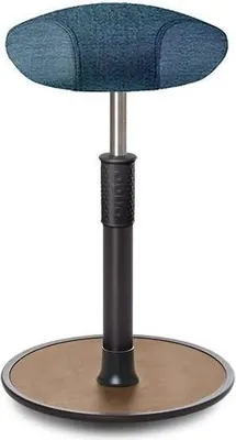 Produktbild von Sitz- Stehhocker Free Tall Triangel Camira Rivet Ozeanblau schwarz /Natur.