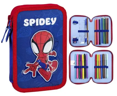 Obrázok produktu pre CERDÀ - Pojemnik na przybory szkolne Przygody Spideya z Marvela, podwójna kieszeń