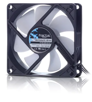 Produktbild von Fractal Design Silent Series R3 80 mm, Ventilator, 8 cm, 1600 RPM, Schwarz, Weiß