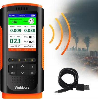 Produktbild von Luftqualitätsstation UP900 7in1 PM2,5 PM10 HCHO TVOC USB Webber