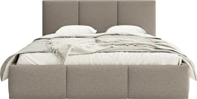 Obrázek produktu pro Čalouněná postel FEDVE Fondi Slim z látky bouclé 160x200 cm, hnědá