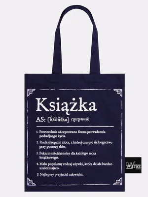 Zdjęcie produktu dla Torba na książki bawełniana Definicja książki granatowa