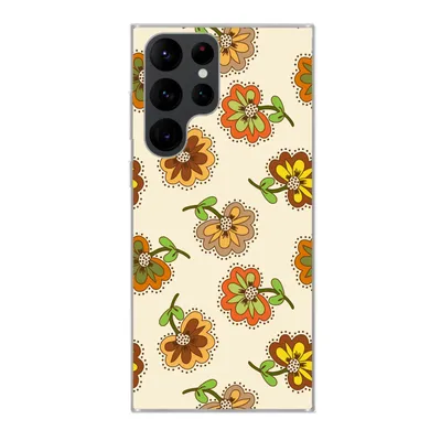 Produktbild von MuchoWow® Handyhülle Schutzhülle Hülle für Samsung Galaxy S22 Ultra Design - Blumen - Retro - Vintage Silikon Softcase Handy Hülle - Abbildung