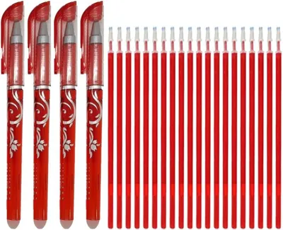 Immagine prodotto di Generico Penne Gel Cancellabili 4 Rosso 20 Rosso Punta di ricarica 0,5