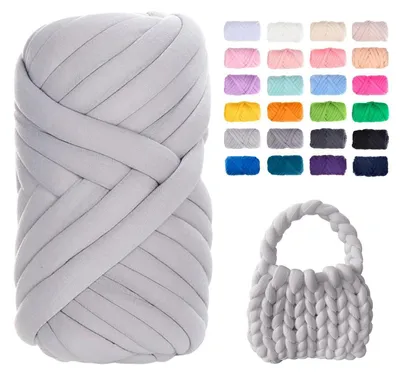 Produktbild von Dickes Strickgarn 500g Hellgrau 18m für Armstricken & Häkeln