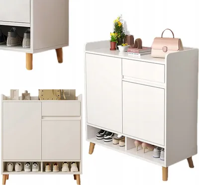 Produktbild von Nowoczesna Komoda Szafka Biała Pojemna Miejsce Na Buty 60 Cm Z Szufladą Loft