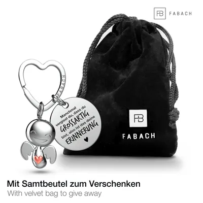 Produktbild von FABACH Beste Freundin Schutzengel Schlüsselanhänger mit Herz und Gravur – Engel Glücksbringer mit Botschaft – Geschenk für Freundinnen