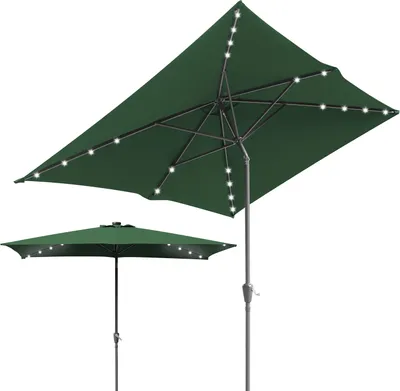 Produktbild von Bettizia Sonnenschirm 200 x 300cm Gartenschirm Knickbarer Marktschirm Kurbelschirm mit Kurbelvorrichtung,Grün