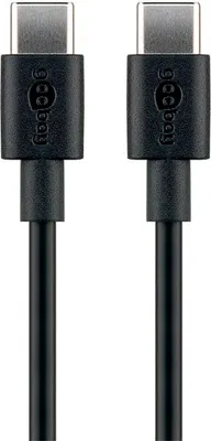 Produktbild von Goobay USB-C Lade- und Synchronisationskabel, 60 W, 3 A, für Geräte mit USB-C-Anschluss, schwarz