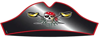 Piratenhüte rot, 8 Stück, 18 cm, Karneval, Halloween