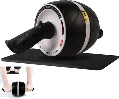 Produktbild von Famanu Bauchtrainer Bauchroller mit Knieunterlage - Bauchtrainingsgerät für Männer und Frauen