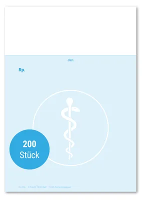 Immagine prodotto di Frank Paperman® | 2x blocchetto ricette private in bianco | 200 fogli | 2 blocchetti da 100 fogli ciascuno | ricette private blu per medici in formato DIN-A6 | medico