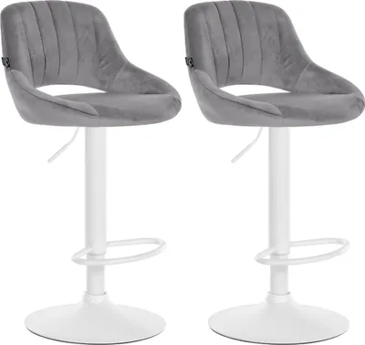 Produktbild von 2er Set Barhocker HLO-CP278 Samt W dunkelgrau