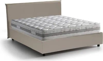 Produktbild von Doppelbett Dalunn, Containerbett mit Kunstlederbezug, 100%  Italy, Frontöffnung, inklusive Matratze Cm 160x190, Turteltaube