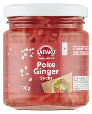 Zdjęcie produktu dla Saitaku Poke Ginger Sticks – imbir w pałeczkach, słoik 110 g