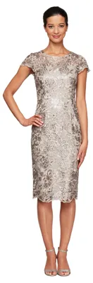 Produktbild von Alex Damen Kurzes knielanges Cocktailkleid mit Blumenstickerei Kleid für besonde