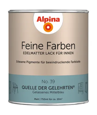 Produktbild von Alpina Feine Farben Lack Quelle der Gelehrten gelassenes mittelblau 750 ml