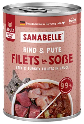Immagine prodotto di Cibo umido Sanabelle 6x380g | Manzo e Tacchino