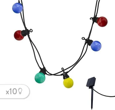 Image de Guirlande Lumineuse Solaire LED, LUMISKY PARTY GUINGUETTE SOLAR, 5.70 m, 10 Globes Multicolore, 8 Modes