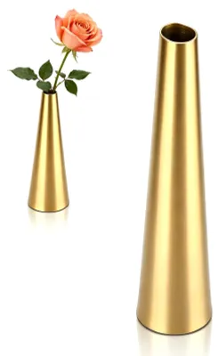 Goldene Vase 26,2 cm – Kegelförmig, Edelstahl, glänzend