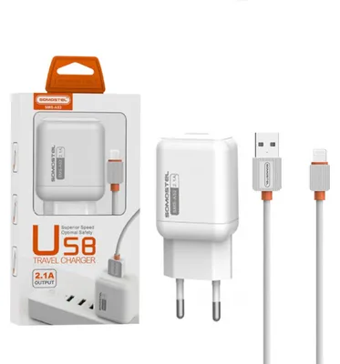 Zdjęcie produktu dla Ładowarka Sieciowa 2A + Kabel Iphone Biały Somostel 2100Ma Usb-C Sms-A52 10W